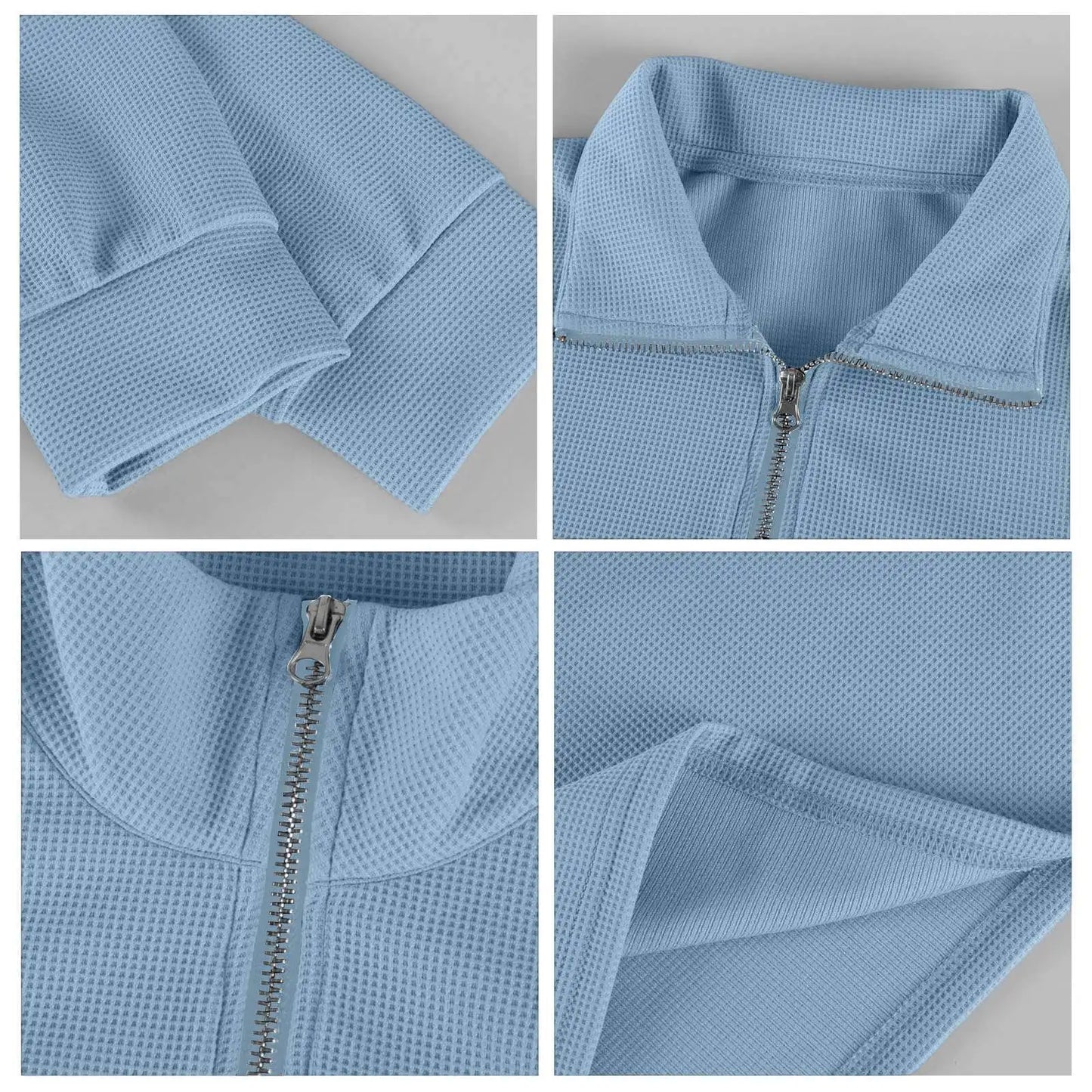 Sweat Col Polo Homme — Manches Longues, Fermeture Éclair, Coupe Ample | Automne-Hiver