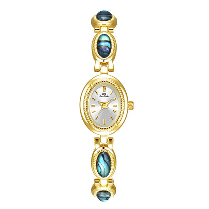 Montre Quartz Femme Bracelet Élégant — Boîtier Ovale 24 mm, Acier Inoxydable, Verre Hardlex, 3 ATM, 16 Coloris | TechNova X