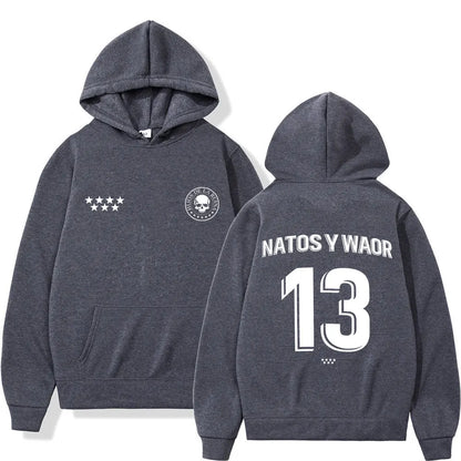 Rappeur NATOS WAOR 13 sweats hommes femmes mode Hip-hop pull automne hiver ample décontracté gothique Punk survêtement Streetwear