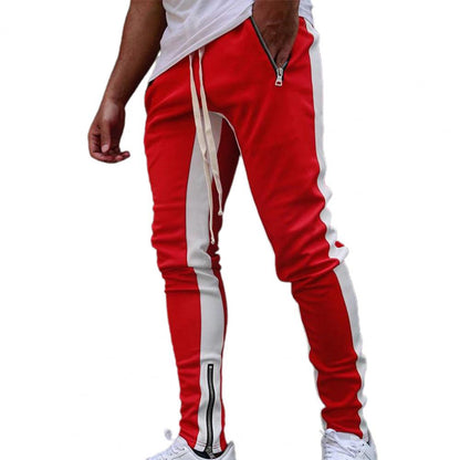 Pantalon de Survêtement Homme — Skinny | Taille Élastique & Cordon | Fermeture Éclair Latérale | Style Hip Hop | 5 Coloris | M–2XL