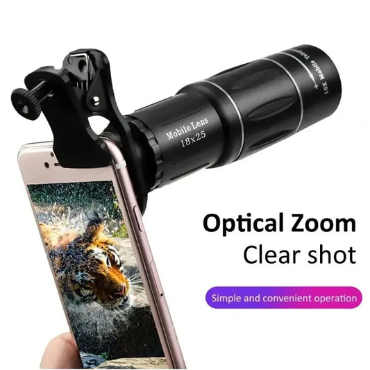 Objectif téléobjectif universel 18x à clipser pour téléphone portable pour les concerts - Zoom externe