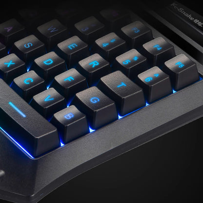 Clavier Gaming Une Main — LED RGB, Ergonomique, 35 Touches, Filaire USB | TechNova X