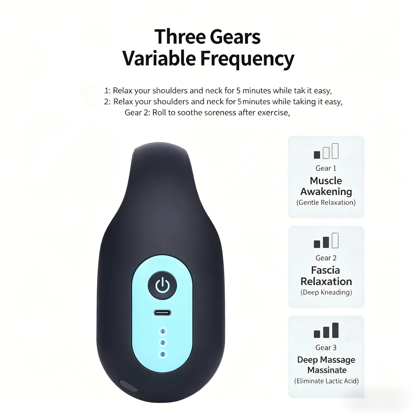 Electric Deep Tissue Massage Roller, Body Relaxation, Back Foot Leg Relief, Fascia Massage Roller