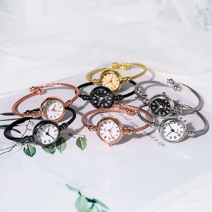 Montre Bracelet Jonc Femme Quartz YIKAZE — Acier Inoxydable, Style Rétro Luxe, 14 Coloris