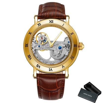 Montre Mécanique Automatique Squelette FORSINING FS134 — Aiguilles Lumineuses, Bracelet Cuir ou Acier