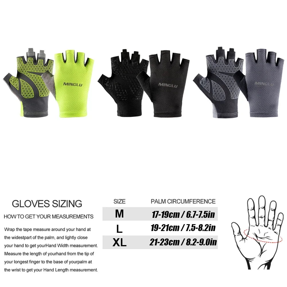 1 paire de gants de cyclisme d'été sans doigts Fitness pêche femmes hommes printemps gymnase respirant antidérapant Yoga élastique gants de vélo
