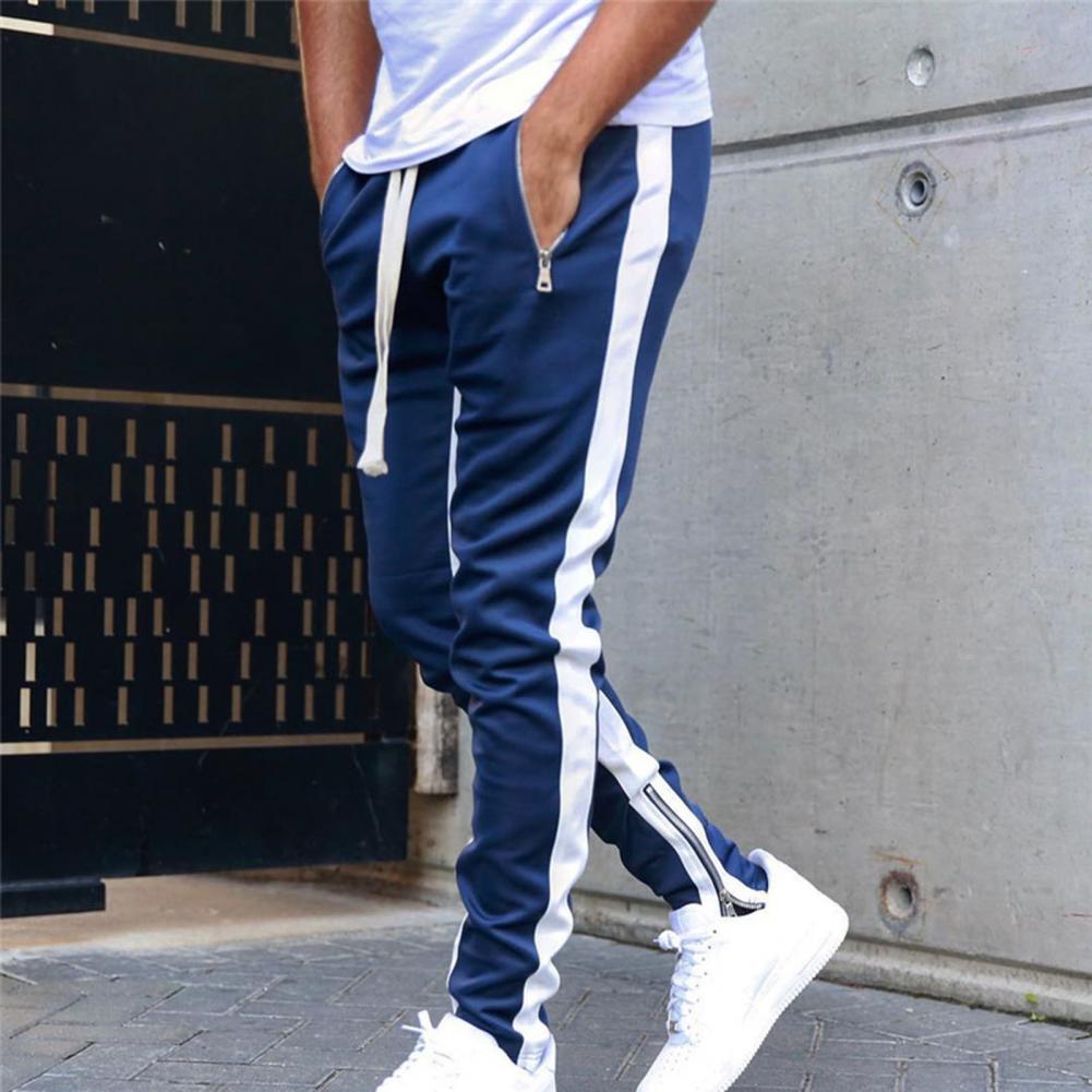 Viser de survêtement skinny pour hommes, pantalons de jogging à fermeture éclair latérale, survêtements Hip Hop Sportedly, pantalons de sport FJpouvez-vous ms, proximité Wstring