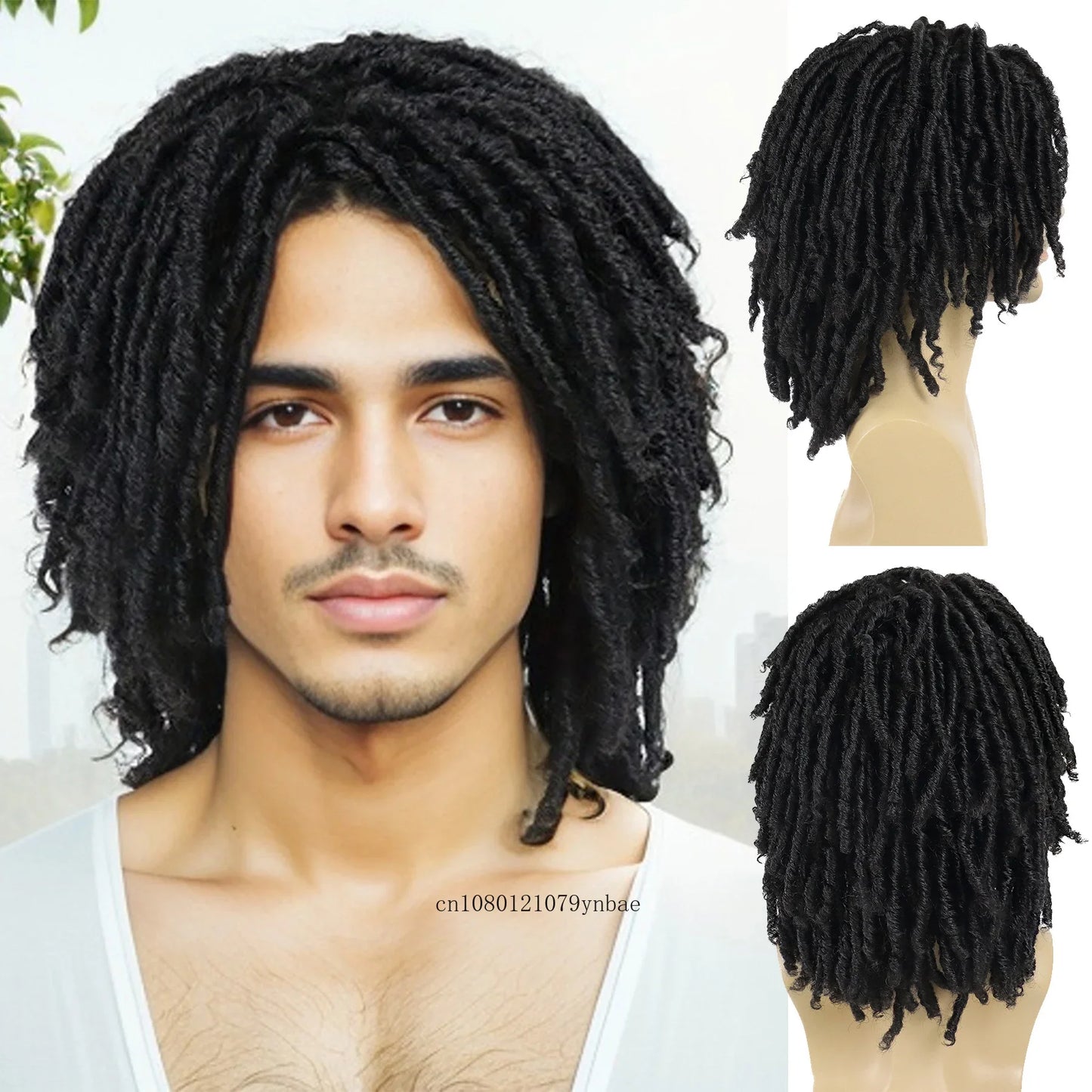 Perruque Dreadlocks Homme Kadier — Fibre Synthétique Haute Température, Courte, Noire, Cosplay Rock Halloween