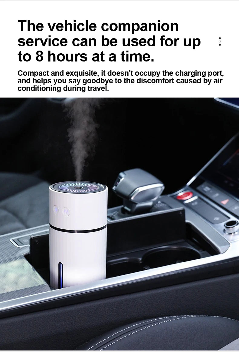 Humidificateur Diffuseur Sans Fil 260ml — Nano-Spray, Buse 90°, Veilleuse LED & Batterie 1000mAh