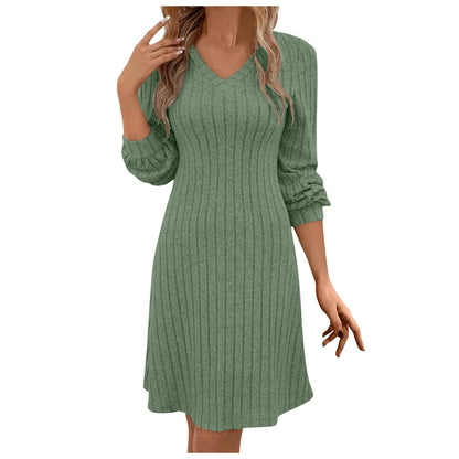 Robe Pull Femme — Col Rond, Manches Longues, Longueur Genou, 5 Coloris | TechNova X