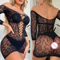 Robe courte en résille pour femmes, lingerie sexy, jupe ronde, vêtements de nuit, mini robe slim