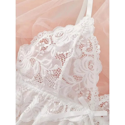 Ensemble Lingerie Dentelle Transparente — Nuisette & Culotte Sexy