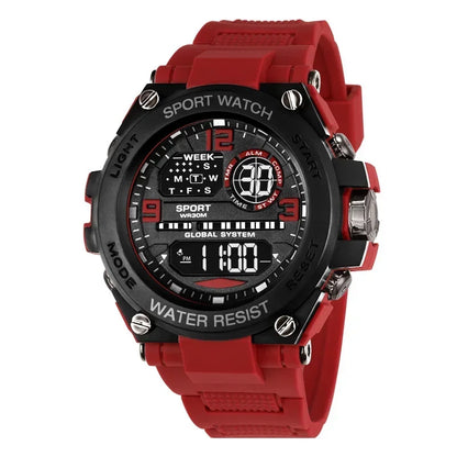 Montre Sport Digitale YIKAZE A69270 — Grand Cadran 56mm, LED, Chronomètre, Alarme, 3 ATM
