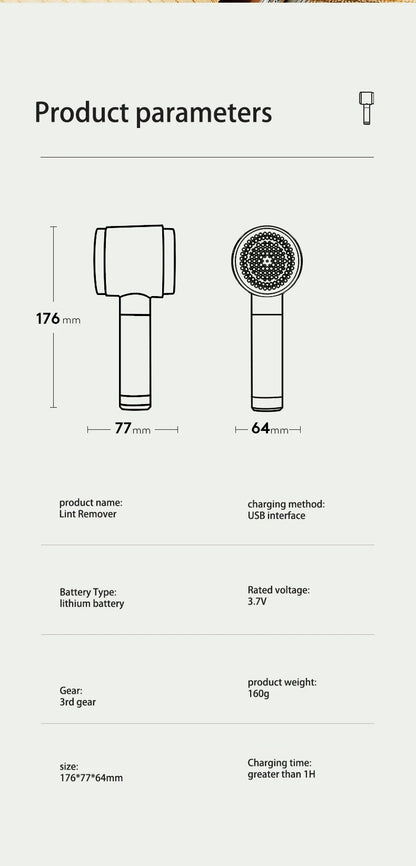 Rasoir Anti-Peluches Électrique Rechargeable — Affichage LED, 40 min d'Autonomie & Charge Rapide