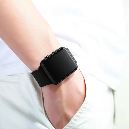 Montre Digitale LED Sport CK1500 — Bracelet Silicone, Cadran Rectangle, Unisexe