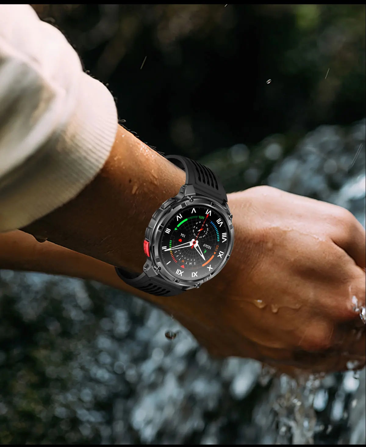 Smartwatch GUHUAVMI HT33 — AMOLED Saphir 1,7", Batterie 1100mAh, 100+ Sports, IP68