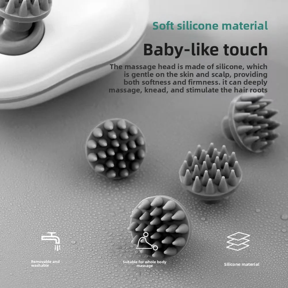 Masseur musculaire masseur de tête électrique cuir chevelu détendre Vibration masseur de cuir chevelu pétrissage Machine de Massage de tête Rechargeable femmes/hommes
