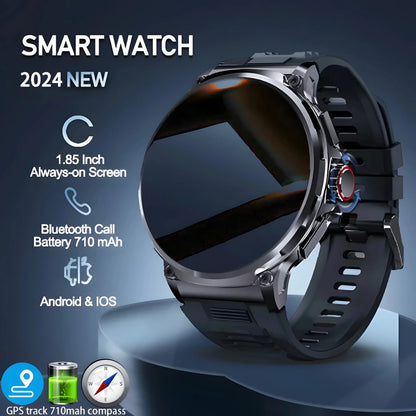 Montre Connectée Homme BOALZETD V69 — AMOLED 1,85", Batterie 710 mAh, GPS, IP67, 100+ Sports, 6 Coloris | TechNova X