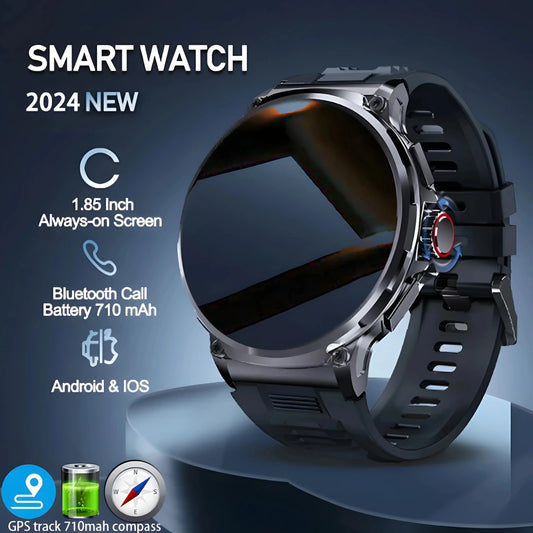 Montre Connectée Homme BOALZETD V69 — AMOLED 1,85", Batterie 710 mAh, GPS, IP67, 100+ Sports, 6 Coloris | TechNova X