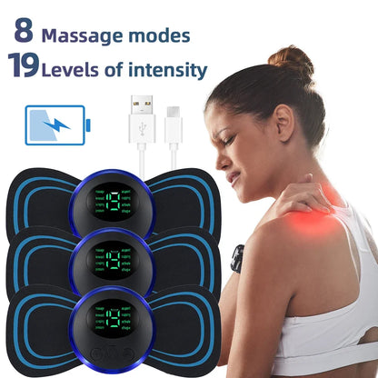 Masseur électrique de cou EMS, stimulateur de Massage musculaire, Instrument basse fréquence, patchs pour le dos, les cervicales et les mollets, Mini appareil pour douleurs articulaires