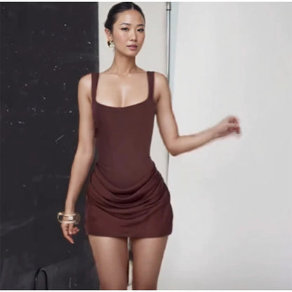 Mini Robe Fourreau Femme — Col Roulé, Sans Manches, Taille Haute, 5 Coloris | TechNova X