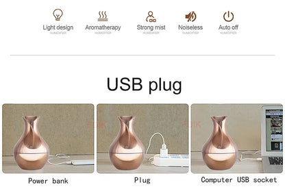 Diffuseur Arôme USB 130ml — Humidificateur Ultrasonique & Lumière LED 7 Couleurs