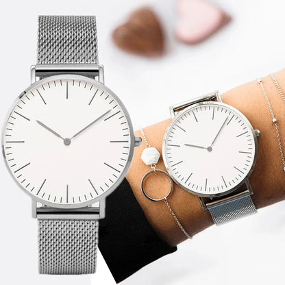 Montre Quartz Fashion TINUORA — Bracelet Acier Inox, Cadran 38mm, Style Luxe Casual, 17 Coloris