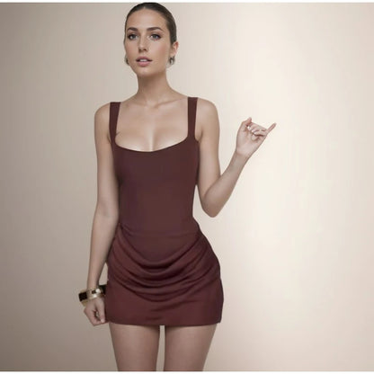 Mini Robe Fourreau Femme — Col Roulé, Sans Manches, Taille Haute, 5 Coloris | TechNova X