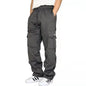 Pantalon décontracté pour homme 2026 – Survêtement uni multi-poches pour homme, automne-hiver, coupe oversize