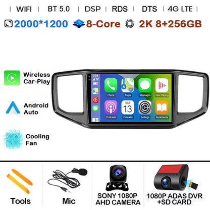 Android 15 pour Volkswagen Amarok 1 2016 - 2020 Navigation GPS Sans Fil Carplay Auto Autoradio Multimédia 4G Wifi NON 2DIN