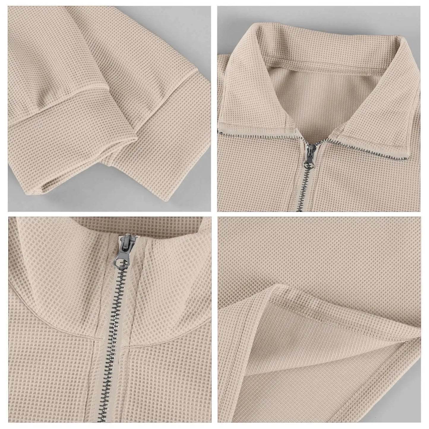 Sweat Col Polo Homme — Manches Longues, Fermeture Éclair, Coupe Ample | Automne-Hiver