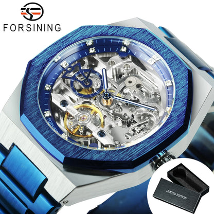 Montre Mécanique Automatique Homme FORSINING FS100 — Squelette Lumineux, Acier Inoxydable, Verre Hardlex, 6 Coloris | TechNova X
