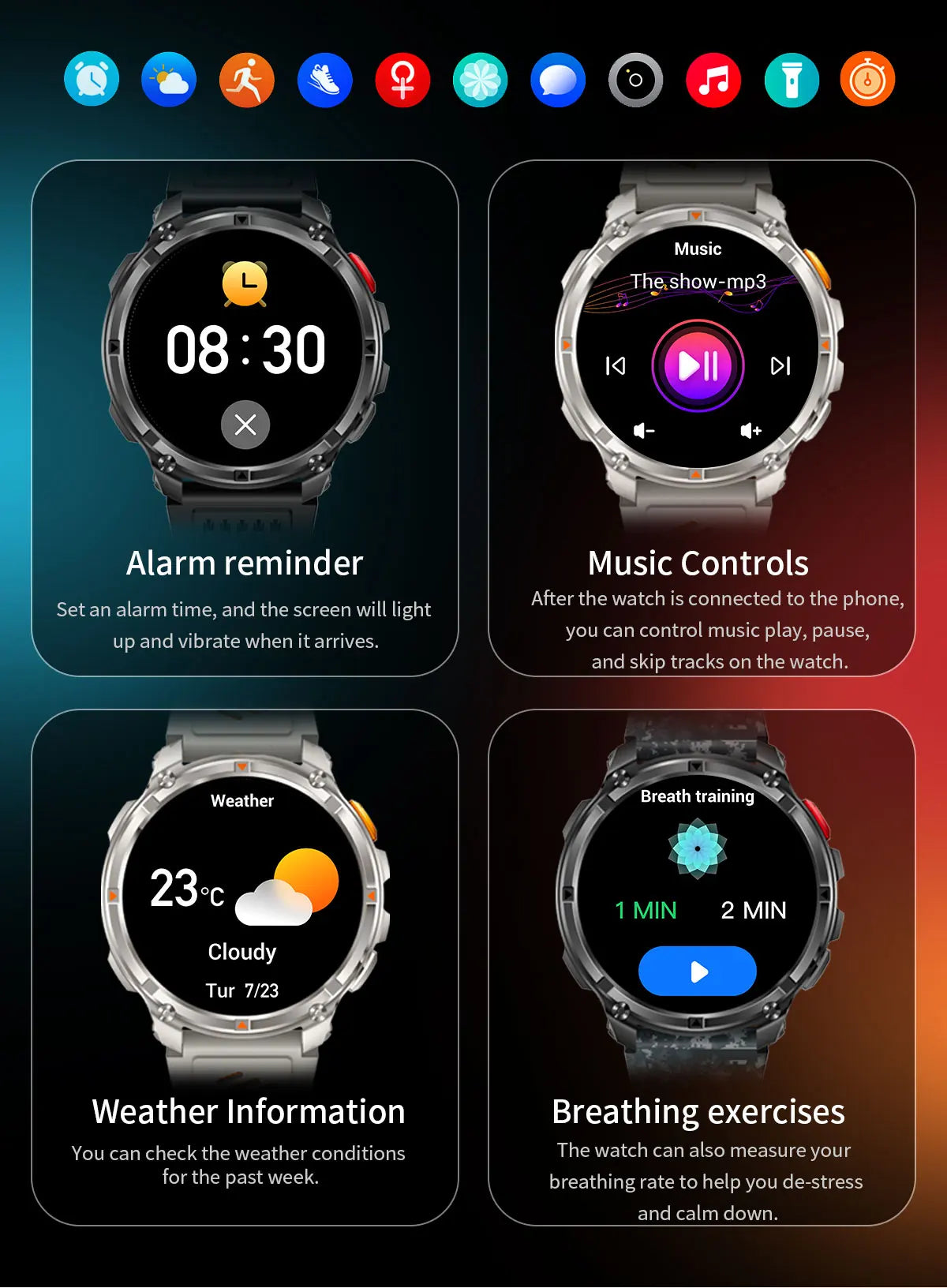 Smartwatch GPS GUHUAVMI T-Rex3 Pro 2026 — AMOLED 1,7", Batterie 1100mAh, 10 ATM, 100+ Modes Sport