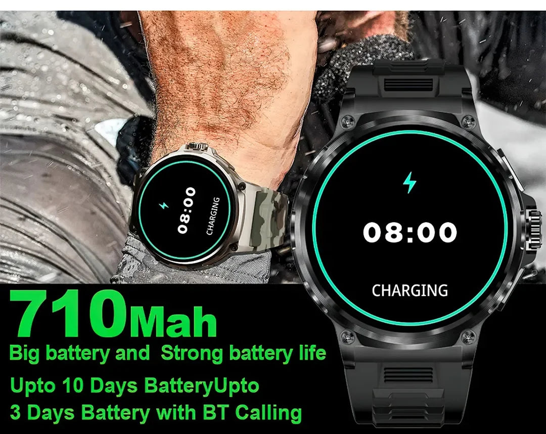 Montre Connectée Homme BOALZETD V69 — AMOLED 1,85", Batterie 710 mAh, GPS, IP67, 100+ Sports, 6 Coloris | TechNova X