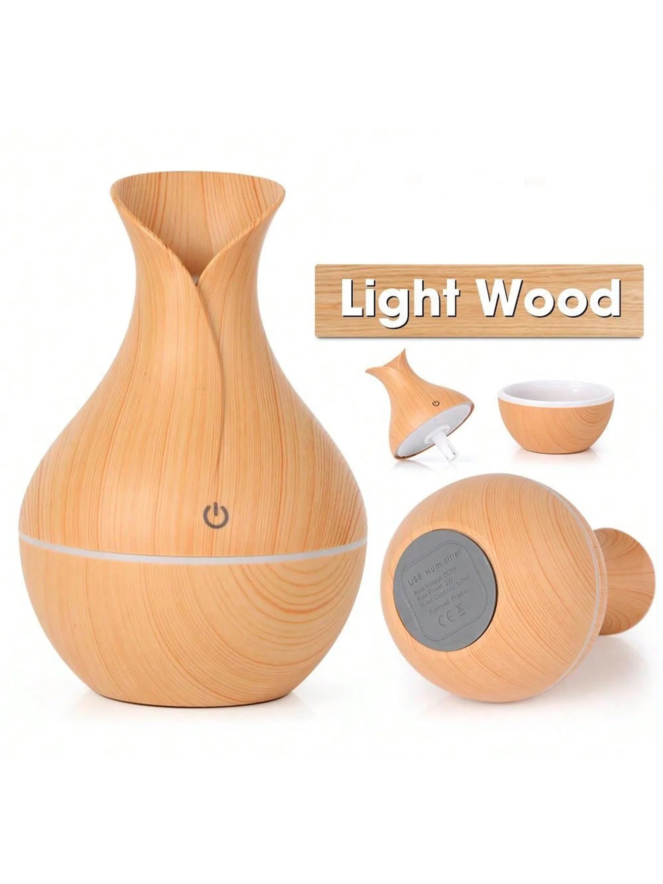Humidificateur Diffuseur USB 200ml — Brume Fine, Huiles Essentielles & Veilleuse LED
