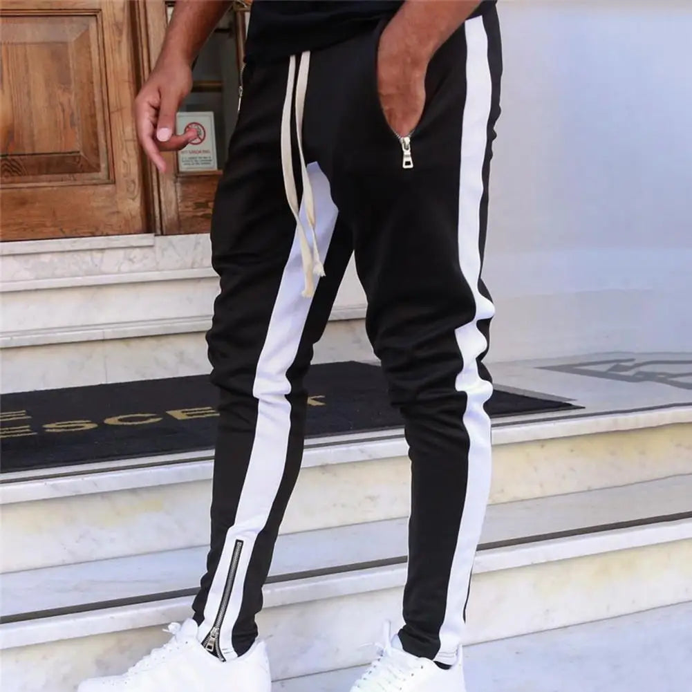 Viser de survêtement skinny pour hommes, pantalons de jogging à fermeture éclair latérale, survêtements Hip Hop Sportedly, pantalons de sport FJpouvez-vous ms, proximité Wstring