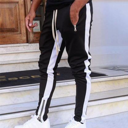 Pantalon de Survêtement Homme — Skinny | Taille Élastique & Cordon | Fermeture Éclair Latérale | Style Hip Hop | 5 Coloris | M–2XL