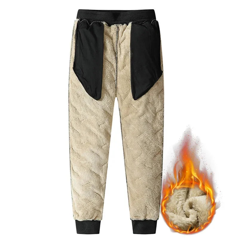 Pantalon Survêtement Thermique Homme — Laine d'Agneau | Imperméable Coupe-Vent | Slim | Automne Hiver