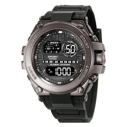 Montre Sport Digitale YIKAZE A69270 — Grand Cadran 56mm, LED, Chronomètre, Alarme, 3 ATM