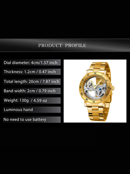 Montre Mécanique Automatique Squelette FORSINING FS134 — Aiguilles Lumineuses, Bracelet Cuir ou Acier