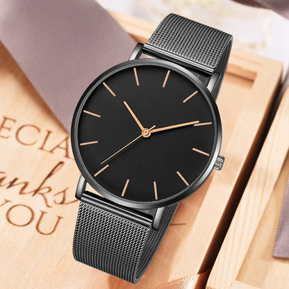 Montre Quartz Fashion TINUORA — Bracelet Acier Inox, Cadran 38mm, Style Luxe Casual, 17 Coloris