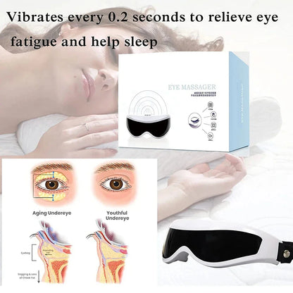 Masque de massage électrique pour les yeux, amélioration de la vision des yeux, migraine, front, lunettes de soins des yeux, massage sans fil, vibration, soins de santé