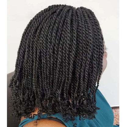 Perruque Tressée Synthétique Crochet UMOT — Style Africain Court Crépu, Fibre Haute Température, Bonnet Taille Moyenne | TechNova X