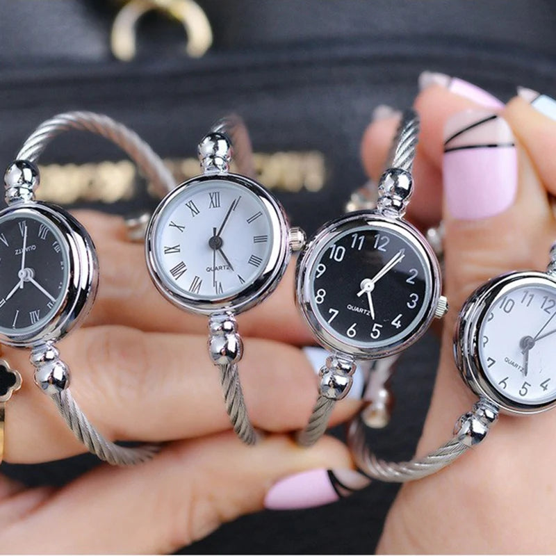 Montre Bracelet Jonc Femme Quartz YIKAZE — Acier Inoxydable, Style Rétro Luxe, 14 Coloris