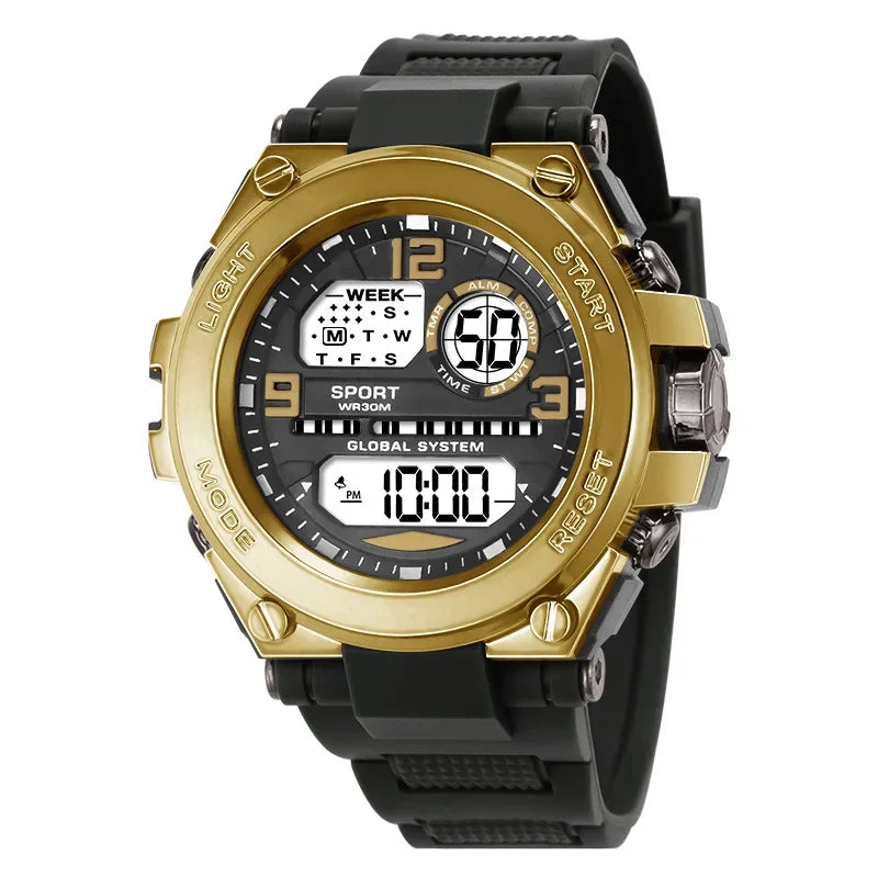 Montre Sport Digitale YIKAZE A69270 — Grand Cadran 56mm, LED, Chronomètre, Alarme, 3 ATM