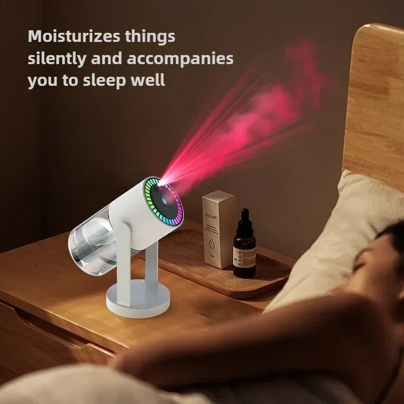 Humidificateur Projection Ciel Étoilé 280ml — LED Multimode, 2 Modes de Brume & USB 5V