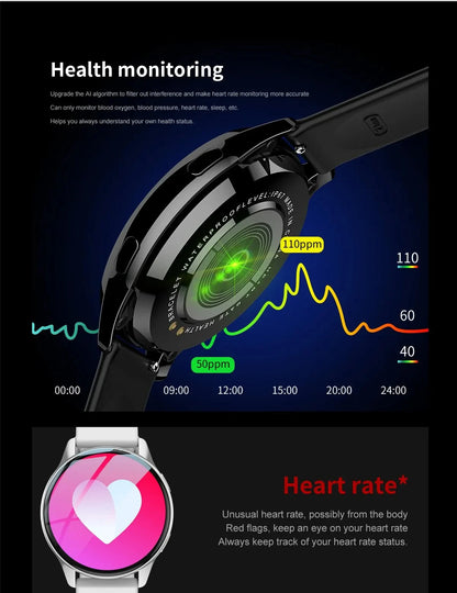 Smartwatch LIGE 0392 — Bluetooth 5.0, Appels, IP68, Charge Magnétique, Cadran Personnalisable