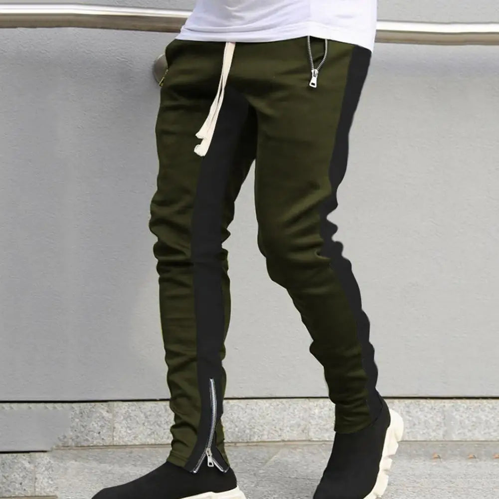 Pantalon de Survêtement Homme — Skinny | Taille Élastique & Cordon | Fermeture Éclair Latérale | Style Hip Hop | 5 Coloris | M–2XL