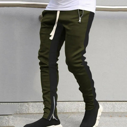 Pantalon de Survêtement Homme — Skinny | Taille Élastique & Cordon | Fermeture Éclair Latérale | Style Hip Hop | 5 Coloris | M–2XL