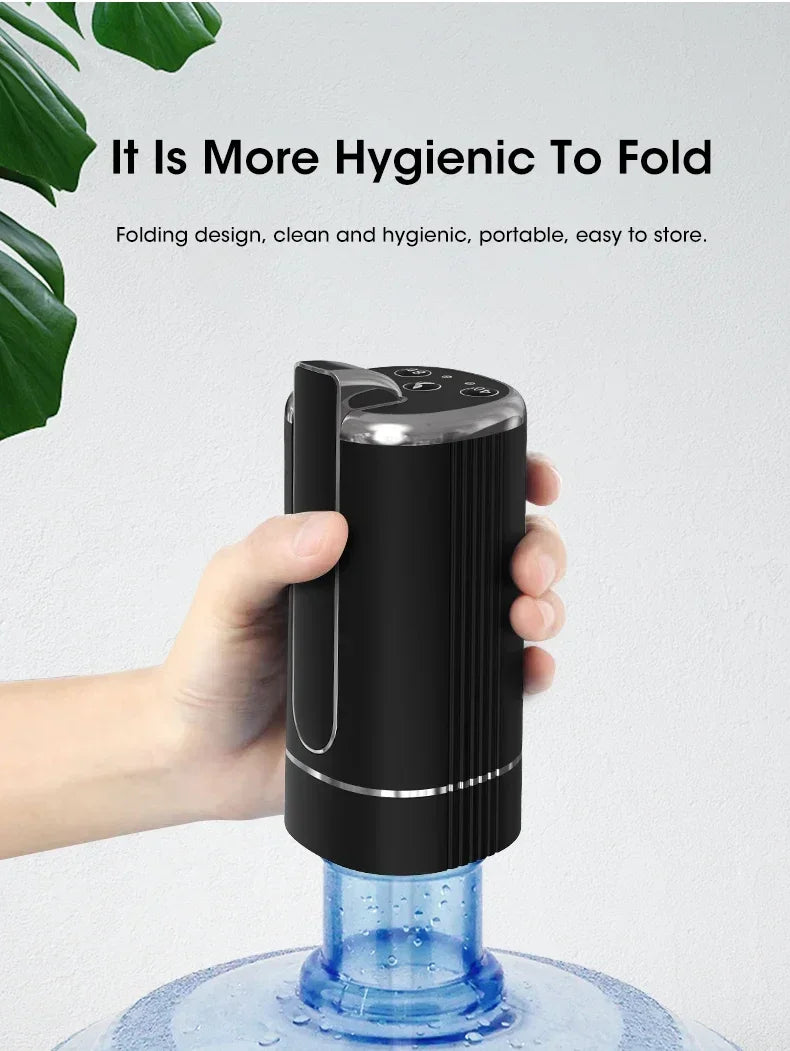 Pompe à Eau Électrique Pliable Rechargeable USB — 1200mAh, Matériau Alimentaire & 1 Semaine d'Autonomie